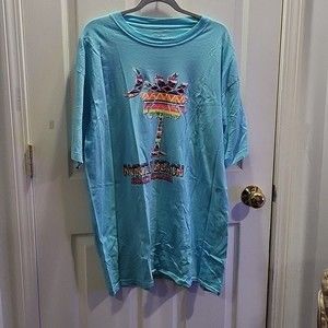 Women's Blue with Bright Neon Graphic South Carolina Myrtle Beach T-SHIRT 3X
